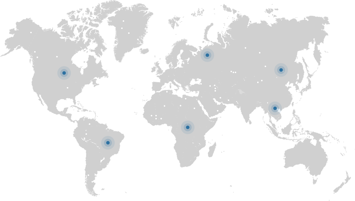 Our customers are located <span>around the world</span>
